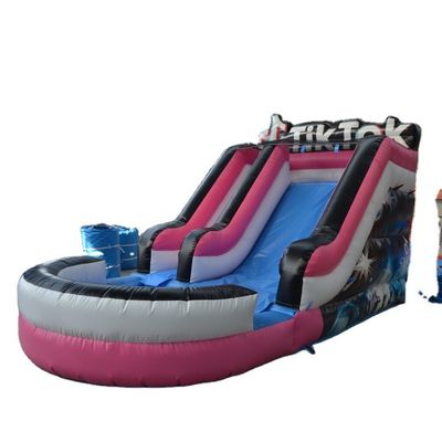 Capacidade máxima 100-500 kg Promoção de eventos comerciais Deslizamento de água inflável com piscina