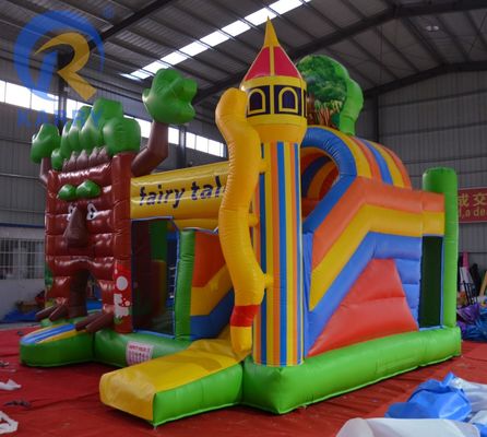 Características PORTABLE O mais recente castelo da floresta deslizamento castelo de brinquedo ao ar livre para casa / negócios