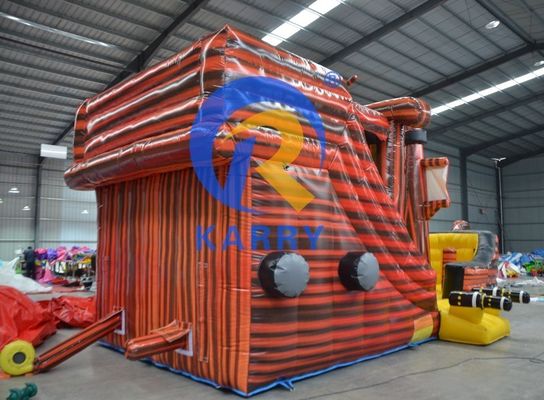 Fácil de configurar navio pirata casa de salto inflável para brincar ao ar livre das crianças