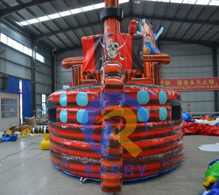 Fácil de configurar navio pirata casa de salto inflável para brincar ao ar livre das crianças
