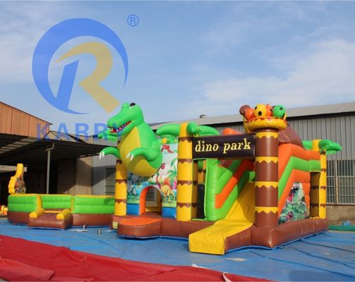 Características PORTABLE Festa infantil Salto Castelo salto com deslizamento no tema dinossauro