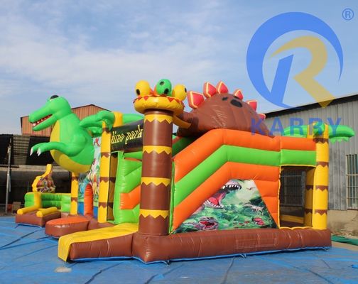 Características PORTABLE Festa infantil Salto Castelo salto com deslizamento no tema dinossauro