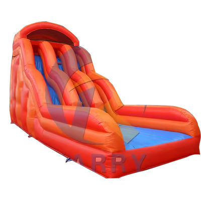 Slide de água para adultos de PVC comercial vermelho duplo para aluguel de festas