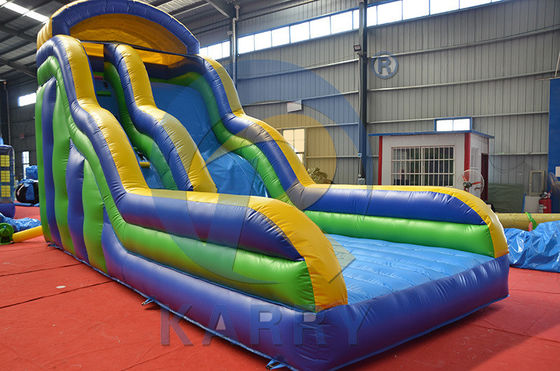 Slide de água para adultos de PVC comercial vermelho duplo para aluguel de festas