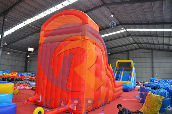 Slide de água para adultos de PVC comercial vermelho duplo para aluguel de festas