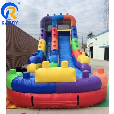 Slide de água inflável comercial com kit de reparação e sopro de piscina CE incluído