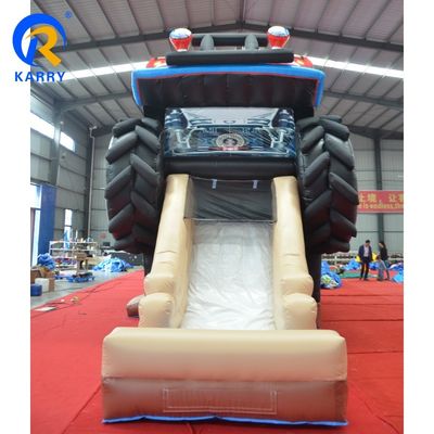 Entrega marítima / aérea Custom PVC 3D Vermelho Off-Road Car Castle inflável casa de segurança para crianças