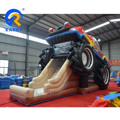 Entrega marítima / aérea Custom PVC 3D Vermelho Off-Road Car Castle inflável casa de segurança para crianças