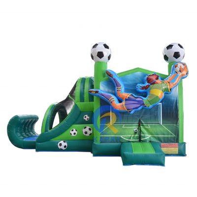 Home/Business PVC jogador de futebol elástico castelo casa de salto deslizante de rolos inflável