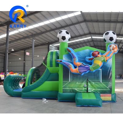 Home/Business PVC jogador de futebol elástico castelo casa de salto deslizante de rolos inflável