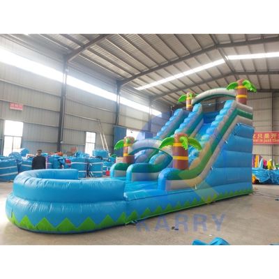 Capacidade máxima superior a 500 kg Slide de água azul de qualidade comercial inflável para diversão ao ar livre