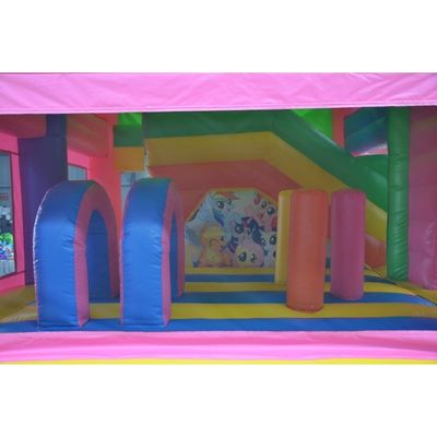 Promoção de Eventos Comerciais Castelo Bouncy Unicorn com Slide e Kit de Reparação Incluído