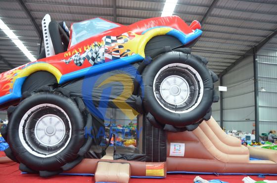 OEM Aceitável PVC Off-road Car Car Trampoline Combinação de deslizamento Castelo elástico