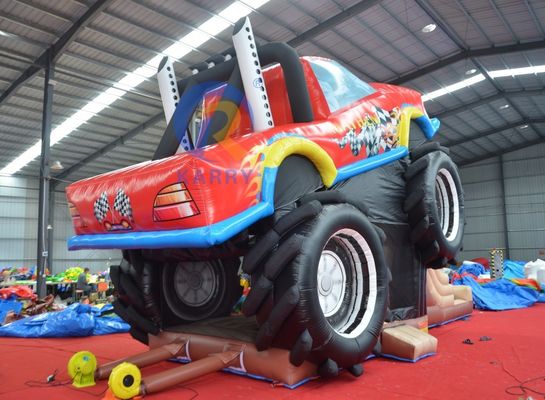 OEM Aceitável PVC Off-road Car Car Trampoline Combinação de deslizamento Castelo elástico