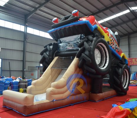 OEM Aceitável PVC Off-road Car Car Trampoline Combinação de deslizamento Castelo elástico