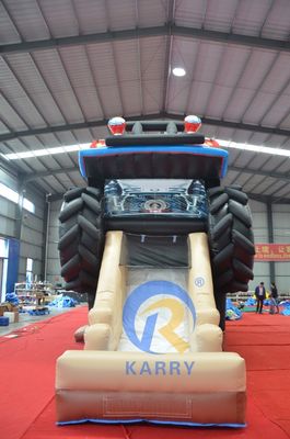 OEM Aceitável PVC Off-road Car Car Trampoline Combinação de deslizamento Castelo elástico