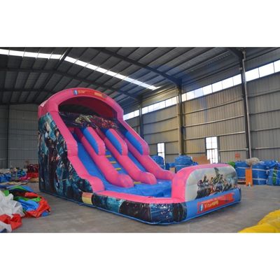 Impressão digital comercial de tamanho adulto Slide inflável Combo de água com fogo