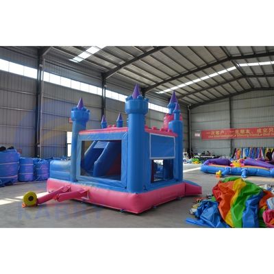Unisex personalizado inflável 3 em 1 castelo com tema congelado cor azul e deslizamento longo
