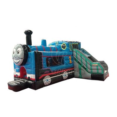 Características PORTABLE Slide inflável dentro do shopping 2024 Cartoon Train Slide Trampoline
