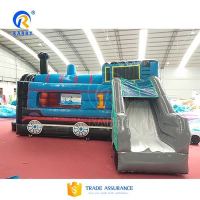 Características PORTABLE Slide inflável dentro do shopping 2024 Cartoon Train Slide Trampoline