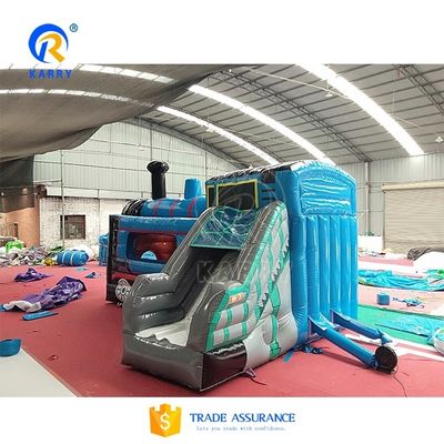 Características PORTABLE Slide inflável dentro do shopping 2024 Cartoon Train Slide Trampoline