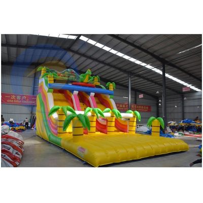 Campo de Jogos Público ao Ar Livre Castelo Salto-Salto Inflavel com Caminho de Deslizamento Extra Largo