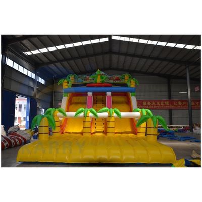 Campo de Jogos Público ao Ar Livre Castelo Salto-Salto Inflavel com Caminho de Deslizamento Extra Largo