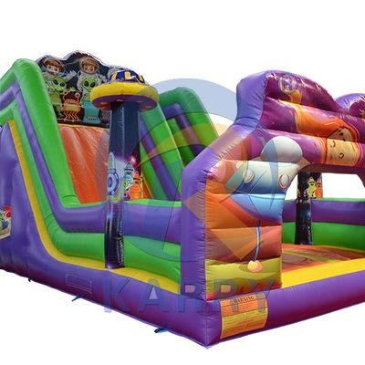 PVC Comercial Espaço Úmido Seco Viagem Slide Inflável Casa Salto para Crianças e Adultos