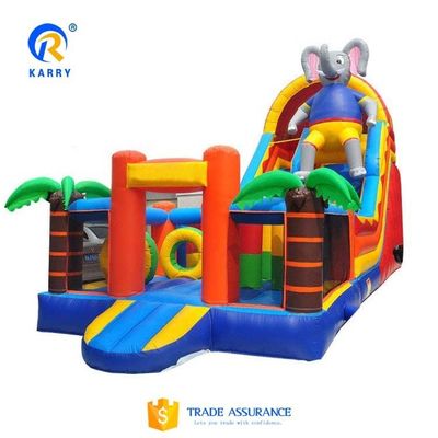 Deslizador de elefante inflável personalizado Curso de obstáculos combo perfeito para eventos