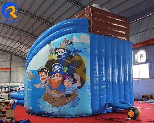 Entretenimento ao ar livre Grande pirata Slide de água inflável para festas de crianças