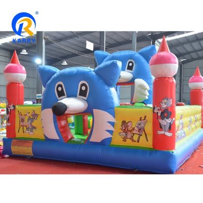 Parque de diversões Fun City Casa de salto inflável com tema Tom e Jerry OEM aceito