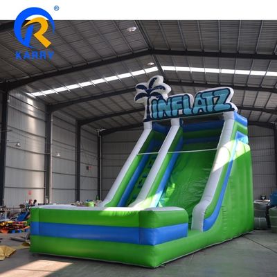 Slide de água inflável para crianças e adultos brincar material verde PVC pode ser personalizado