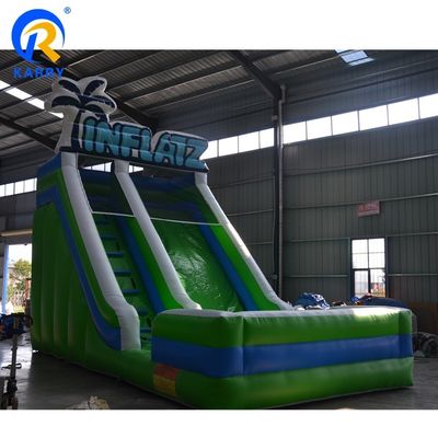 Slide de água inflável para crianças e adultos brincar material verde PVC pode ser personalizado