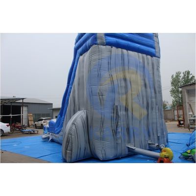 Grande esmagamento mágico que corre a corrediça de água inflável longa azul comercial 32ft dos jogos Bouncy