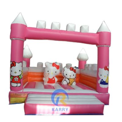Festa das Crianças Essential Pink Kitty Inflatable Bounce House com Cut Cat Design e Kit de Reparação