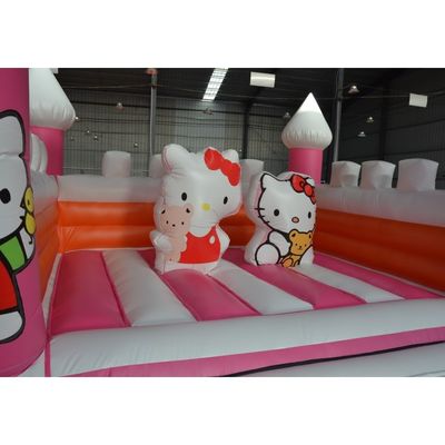 Festa das Crianças Essential Pink Kitty Inflatable Bounce House com Cut Cat Design e Kit de Reparação