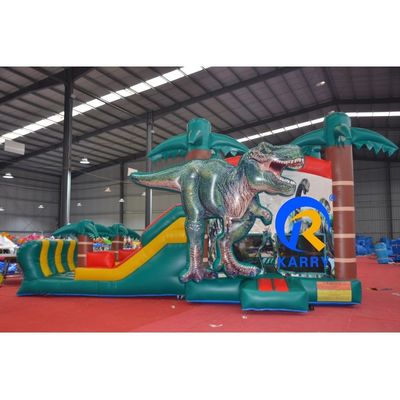 Características Jardim de Jogos para Crianças Dinossauro Inflável Castelo Salto com Slide Molhado Seco