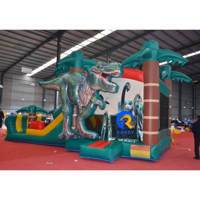 Características Jardim de Jogos para Crianças Dinossauro Inflável Castelo Salto com Slide Molhado Seco