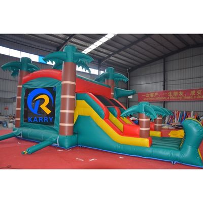 Características Jardim de Jogos para Crianças Dinossauro Inflável Castelo Salto com Slide Molhado Seco