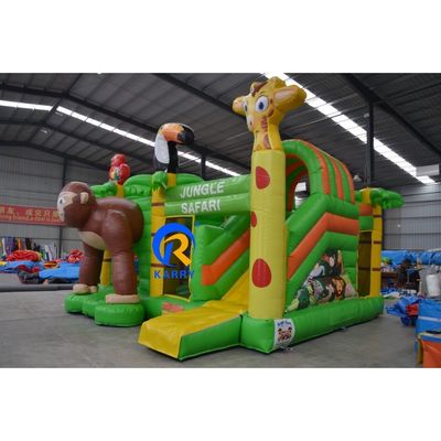 Unisex Portavel Animal Paraíso inflável casa de salto com deslizamento molhado seco pesado sopro incluído
