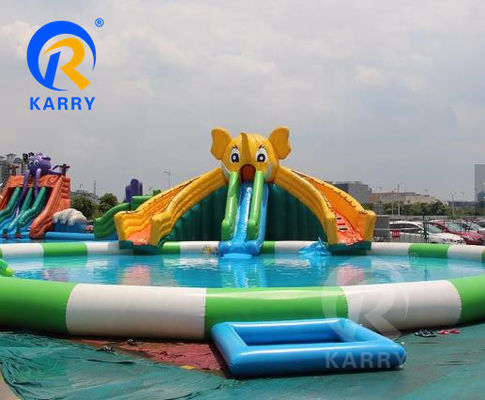 Passageiro permitido 10 enorme deslizamento de elefante Parque aquático inflável para crianças e adultos