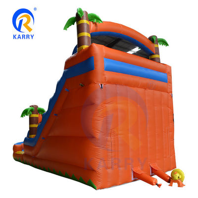 Spray de água Slide de árvore de palma com piscina inflável e slide duplo para brincar com crianças