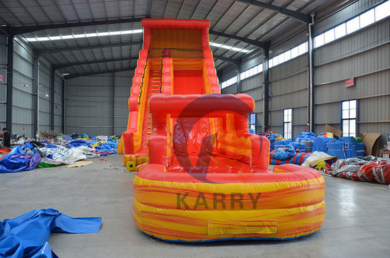 Slide de onda de vulcão inflável portátil com piscina espessura 0,55 mm PLOTO PVC lonas
