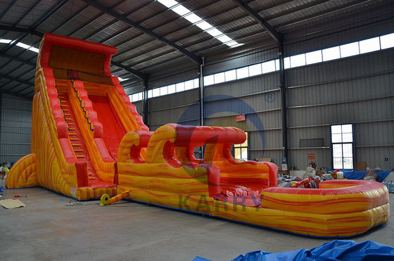 Slide de onda de vulcão inflável portátil com piscina espessura 0,55 mm PLOTO PVC lonas