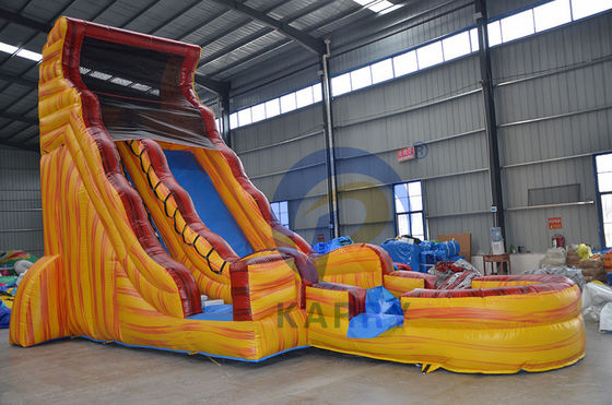 Piscina inflável Casa de salto Slides de castelo para crianças e adultos em amarelo de mármore