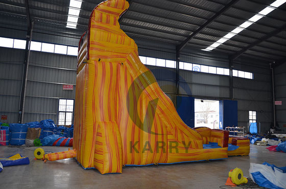 Piscina inflável Casa de salto Slides de castelo para crianças e adultos em amarelo de mármore