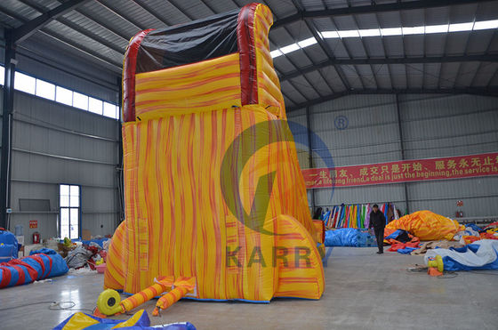 Piscina inflável Casa de salto Slides de castelo para crianças e adultos em amarelo de mármore