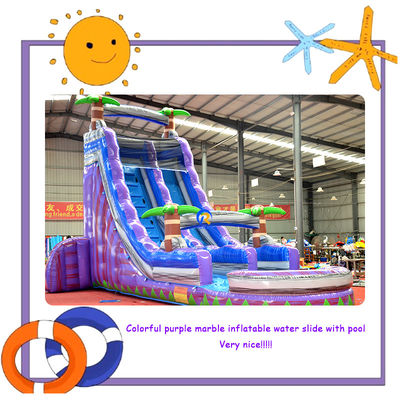 Slide de piscina inflável de cor comercial personalizada com design de parque aquático