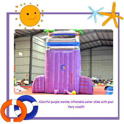 Slide de piscina inflável de cor comercial personalizada com design de parque aquático