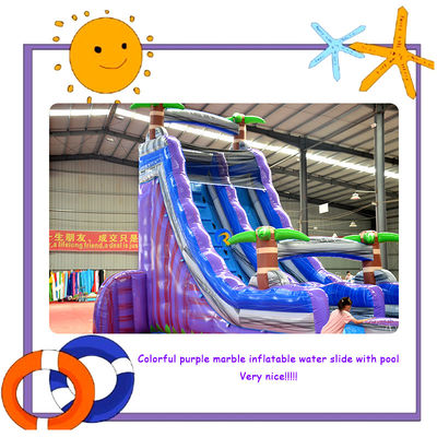 Slide de piscina inflável de cor comercial personalizada com design de parque aquático